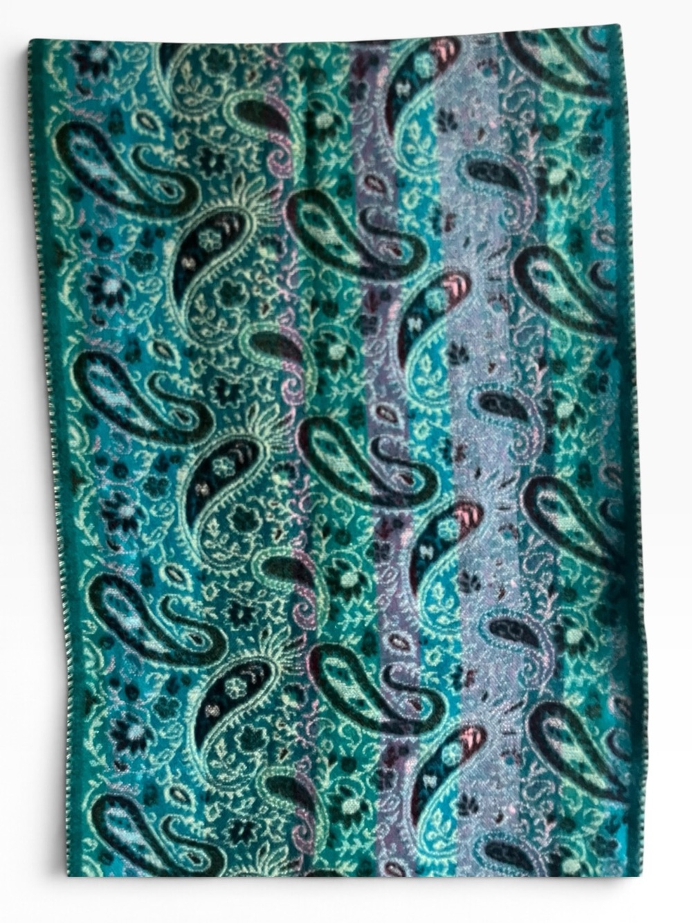 NWOT Lord & Taylor Multicolored Fringed Paisley Scarf - Picture 4 of 7